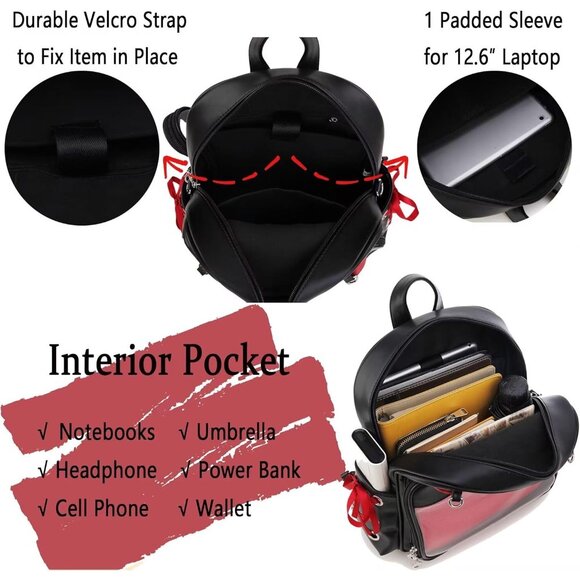 Gothic Ita Backpack with Pin Display and Inserts for Women Shoulder or Crossbody - Picture 5 of 9